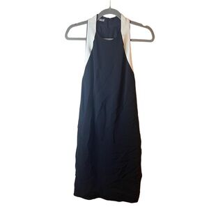 Stella McCartney Black Ivory Colorblock Halter Neck Sheath Dress Size EU 42